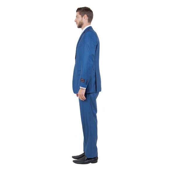 Sharkskin Classic Fit Mens Suit 3pc, Blue - Picture 3 of 6